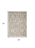 2' X 4' Gray Damask Power Loom Area Rug